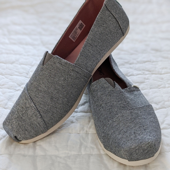 toms gray slip ons